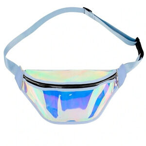 NWOT Unisex Holographic Fanny Pack Waist Bag with Adjustable Belt White